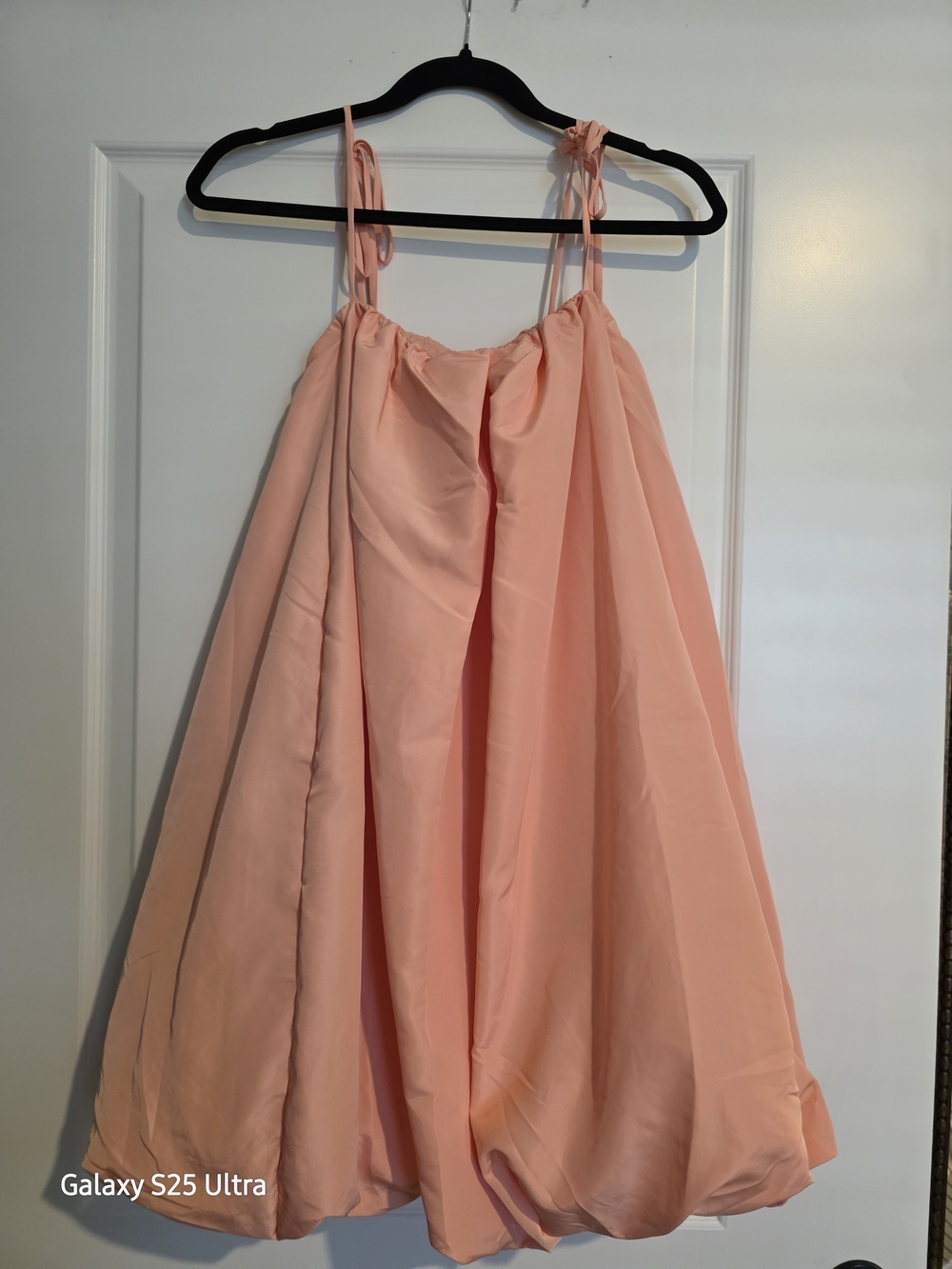 Peach Pink Spaghetti Strap Bubble Dress